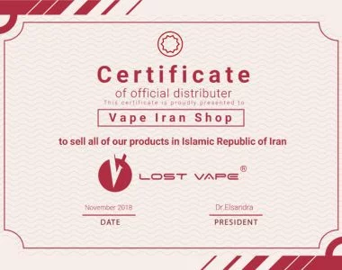 LostVape Certificate